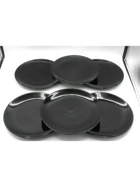 Fargrik Glossy Black by IKEA 7-7/8 in. Salad Plates Set of 6 Pattern: IK FARBL